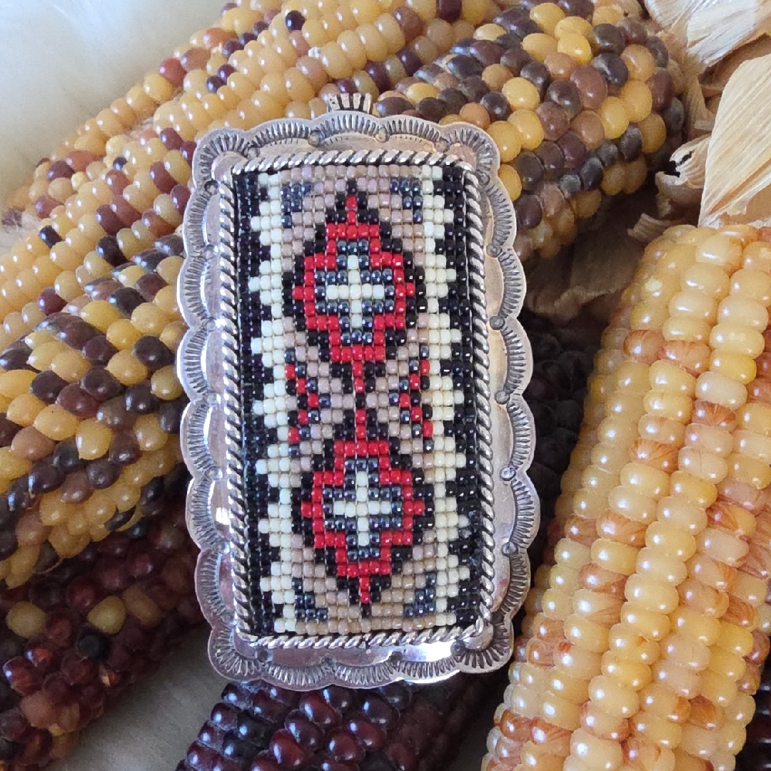 Fantastic Native American Navajo Vintage Pendant By Dean Brown
